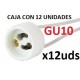 CAJA 12 unidades Casquillos Cerámicos  GU10 + Regleta Conexión 