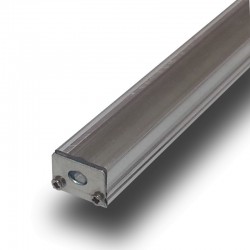 Perfil en "U" Aluminio Plano Ancho 17 mm  para Tiras de Led. Longitud 1 m. Translúcido