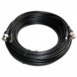 Cable coaxial 10mts. BNC y alimentación alargador para señales de vídeo y alimentación. Cable RG59 + DC.