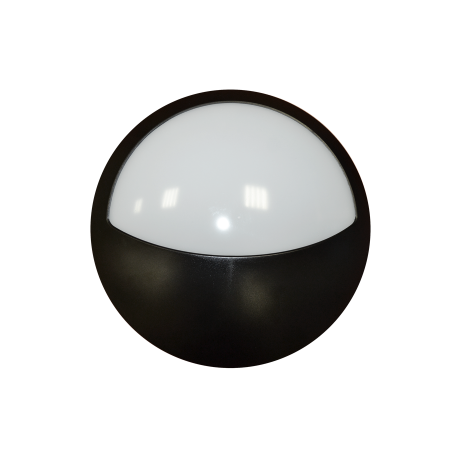 Plafon Superficie 12W +800Lm IP54 Luz Natural 4500ºK Downlight  Circular mitad Negro para Exterior