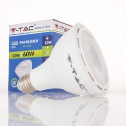 Bombilla LED V-TAC 12w E27 750Lm Luz Fría 6000ºK PAR30 Proyector 40º Apertura Luz