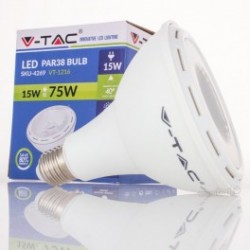 Bombilla LED V-TAC 15w E27 1000Lm Luz Cálida 3000ºK PAR38 Proyector 40º Apertura Luz