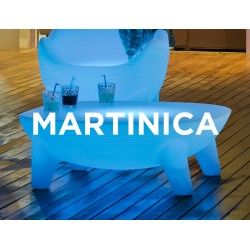 Mesa Luminosa MARTINICA RGB mobiliario led con batería y carga solar para uso exterior e interior. Resistencia a UV.
