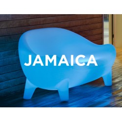 Sofá Luminoso JAMAICA RGB mobiliario led con batería y carga solar para uso exterior e interior. Resistencia a UV.